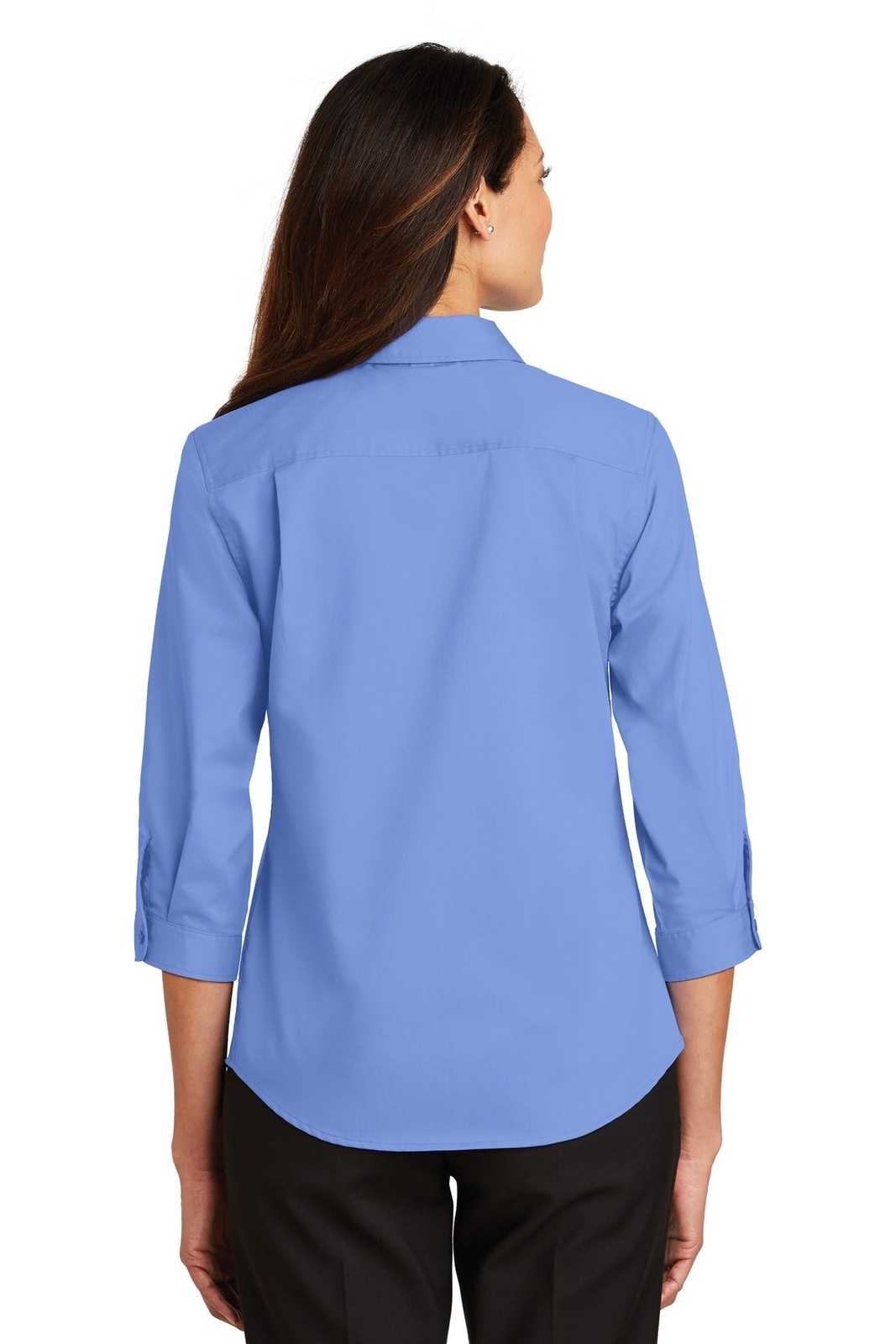 Port Authority L665 Ladies 3/4-Sleeve Superpro Twill Shirt - Ultramarine Blue - HIT a Double - 2