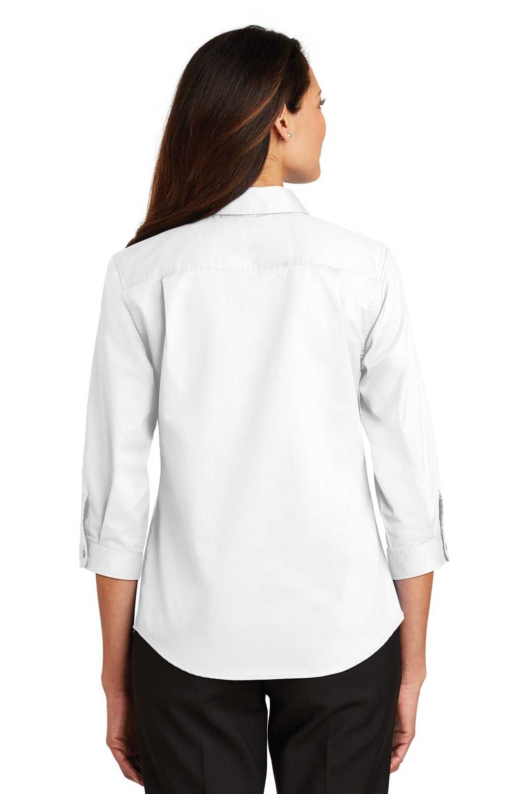 Port Authority L665 Ladies 3/4-Sleeve Superpro Twill Shirt - White - HIT a Double - 2