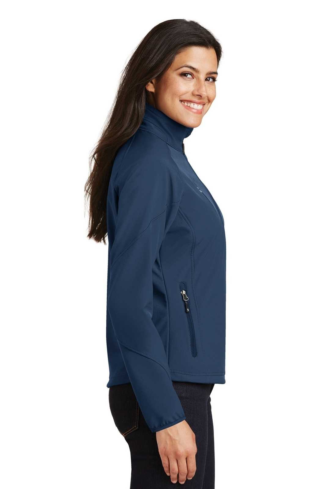 Port Authority L705 Ladies Textured Soft Shell Jacket - Insignia Blue - HIT a Double - 3