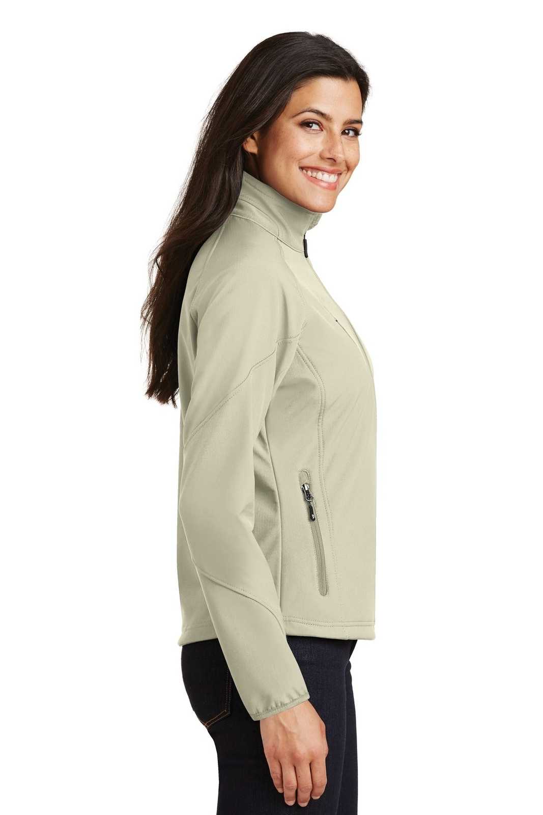 Port Authority L705 Ladies Textured Soft Shell Jacket - Stone - HIT a Double - 3