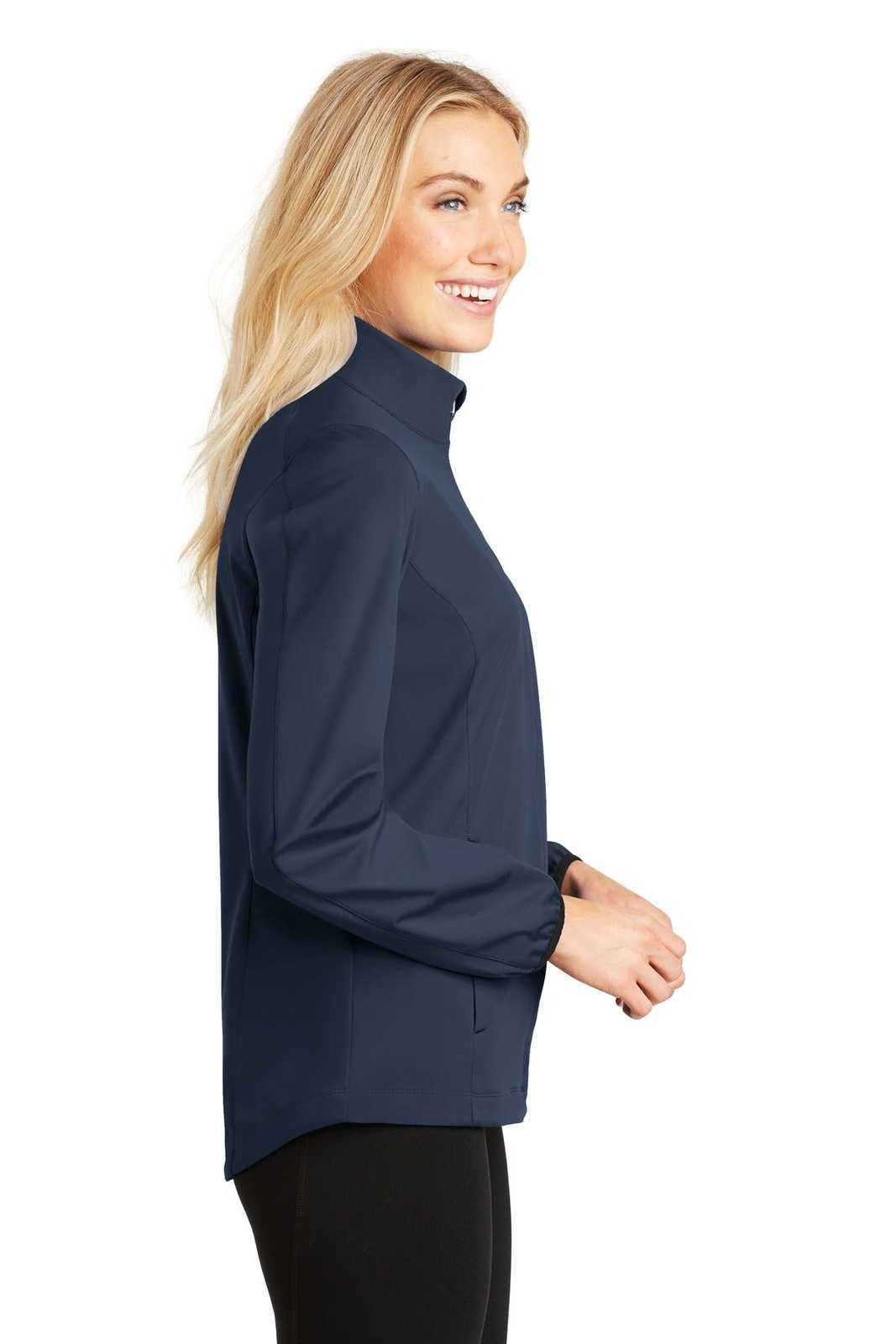 Port Authority L717 Ladies Active Soft Shell Jacket - Dress Blue Navy - HIT a Double - 3