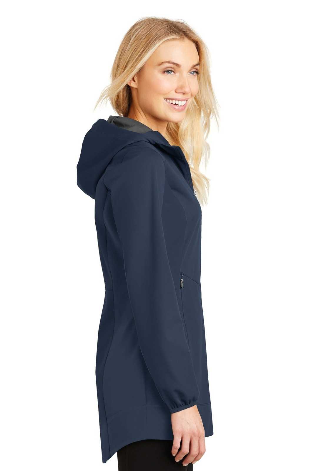 Port Authority L719 Ladies Active Hooded Soft Shell Jacket - Dress Blue Navy - HIT a Double - 3
