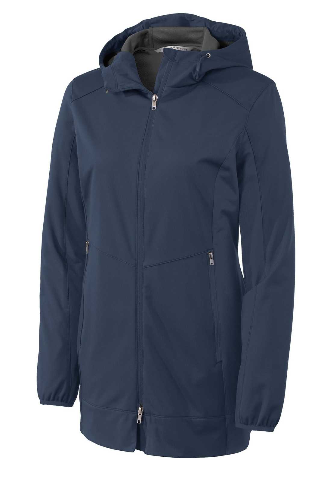 Port Authority L719 Ladies Active Hooded Soft Shell Jacket - Dress Blue Navy - HIT a Double - 5