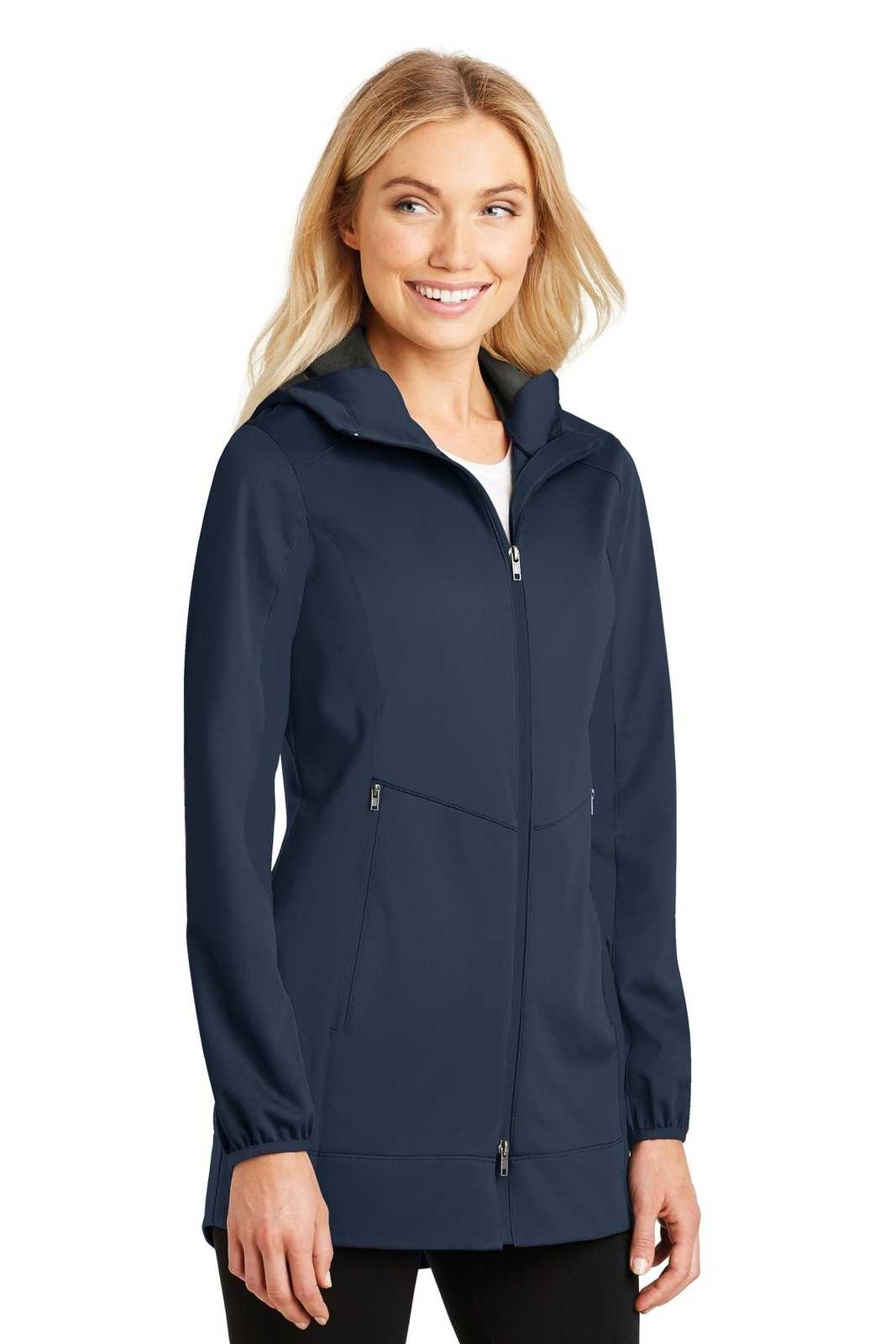 Port Authority L719 Ladies Active Hooded Soft Shell Jacket - Dress Blue Navy - HIT a Double - 4