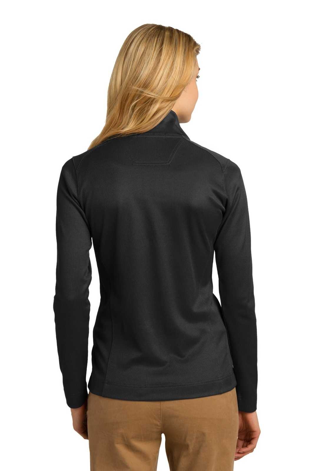 Port Authority L805 Ladies Vertical Texture Full-Zip Jacket - Black Iron Gray - HIT a Double - 1