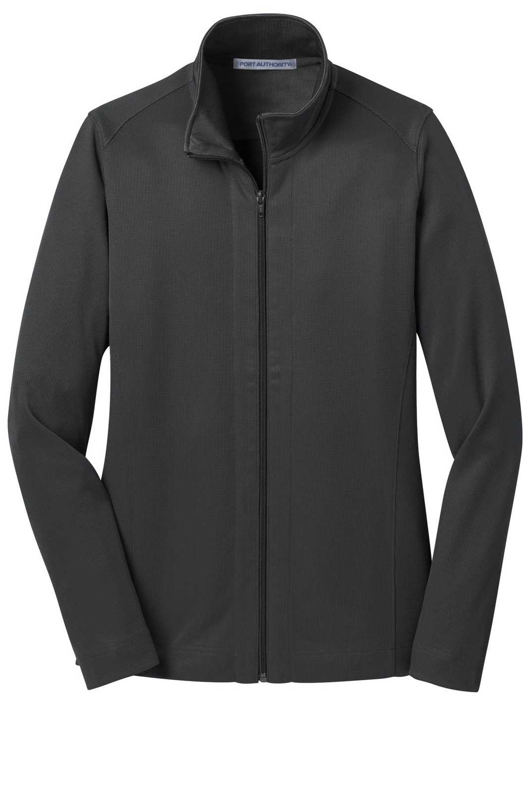 Port Authority L805 Ladies Vertical Texture Full-Zip Jacket - Iron Gray Black - HIT a Double - 5