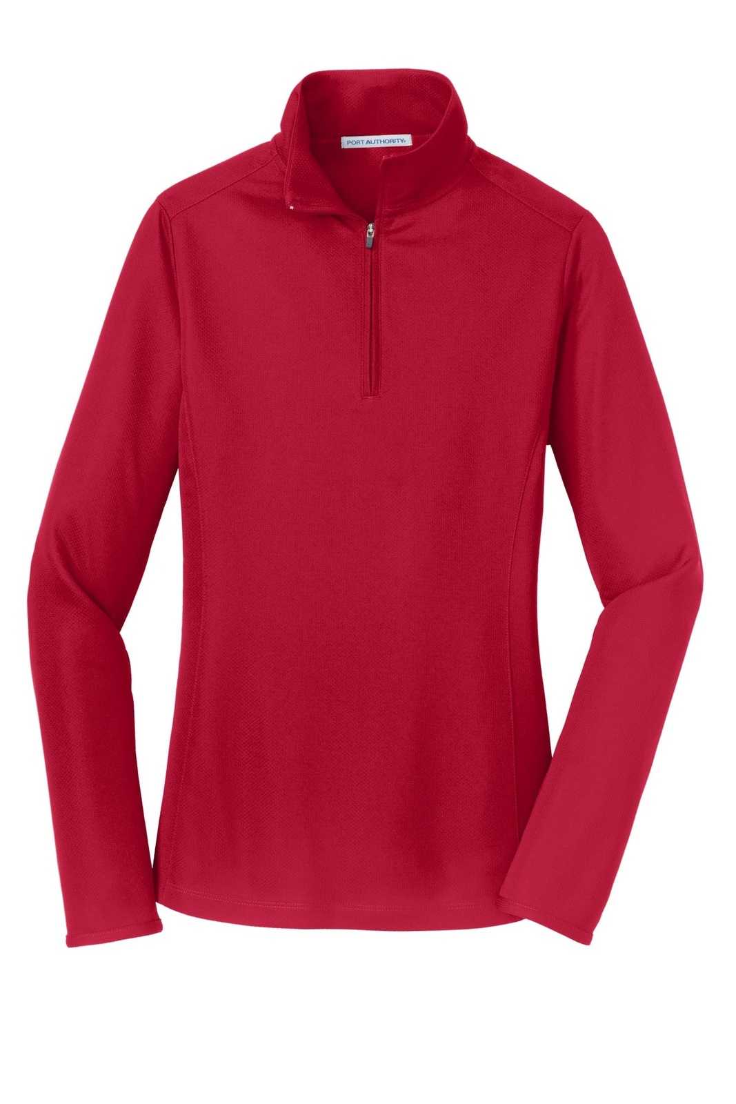 Port Authority L806 Ladies Pinpoint Mesh 1/2-Zip - Rich Red - HIT a Double - 5