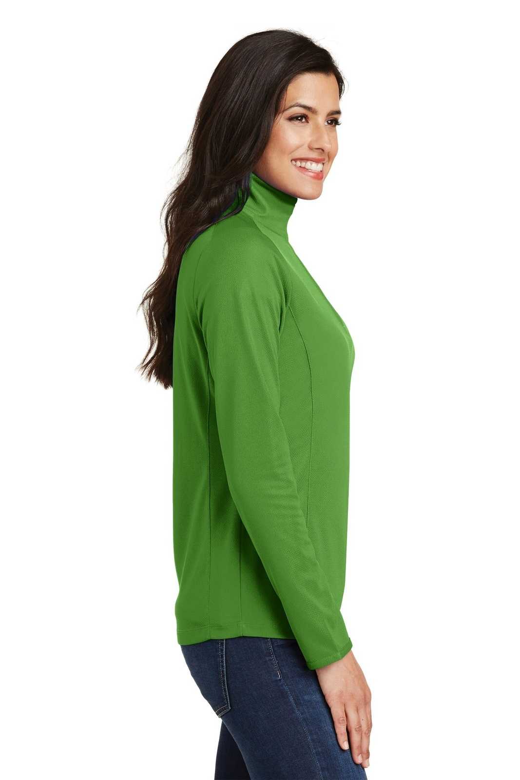 Port Authority L806 Ladies Pinpoint Mesh 1/2-Zip - Treetop Green - HIT a Double - 3