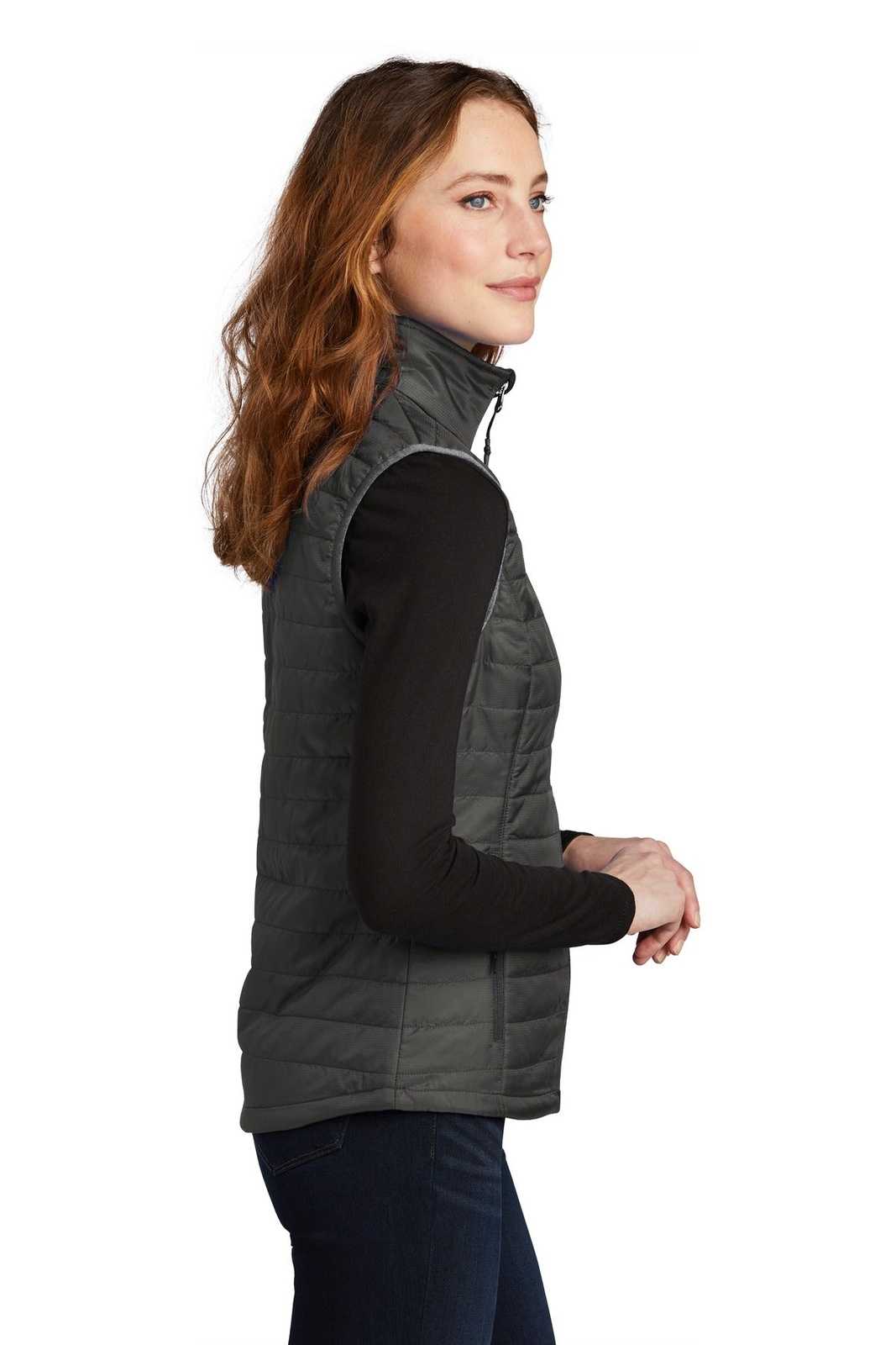 Port Authority L851 Ladies Packable Puffy Vest - Sterling Gray Graphite - HIT a Double - 3