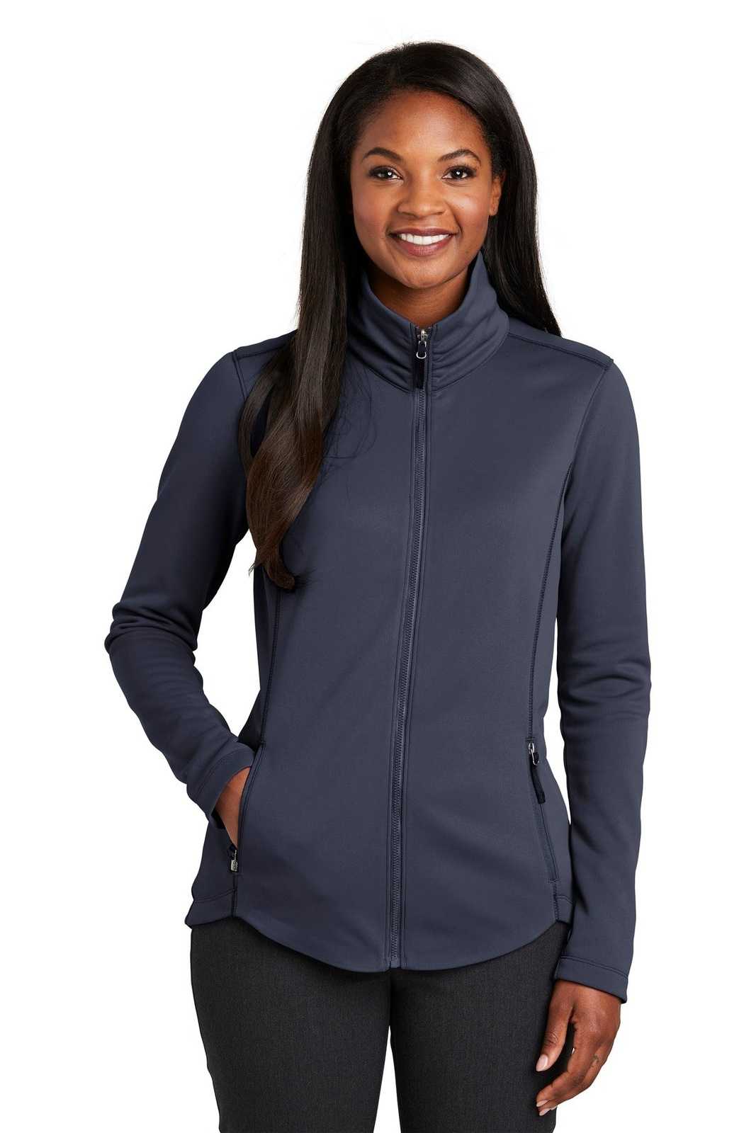 Port Authority L904 Ladies Collective Smooth Fleece Jacket - River Blue Navy - HIT a Double - 1