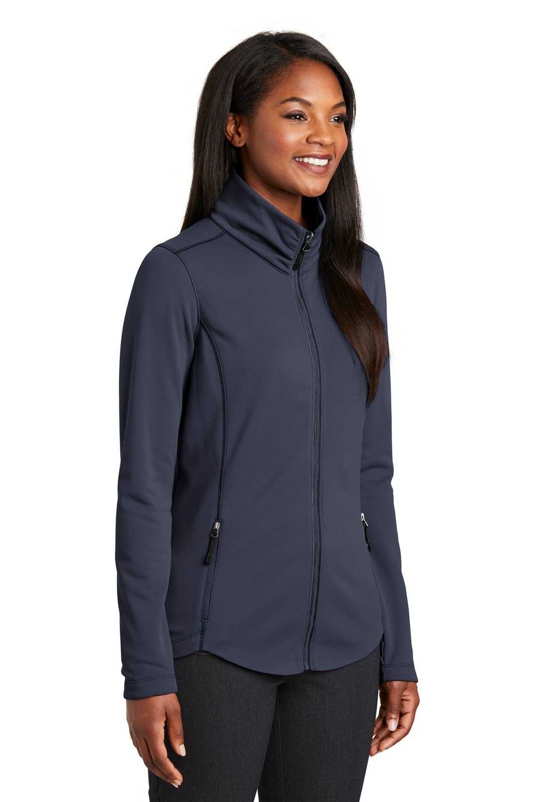 Port Authority L904 Ladies Collective Smooth Fleece Jacket - River Blue Navy - HIT a Double - 4