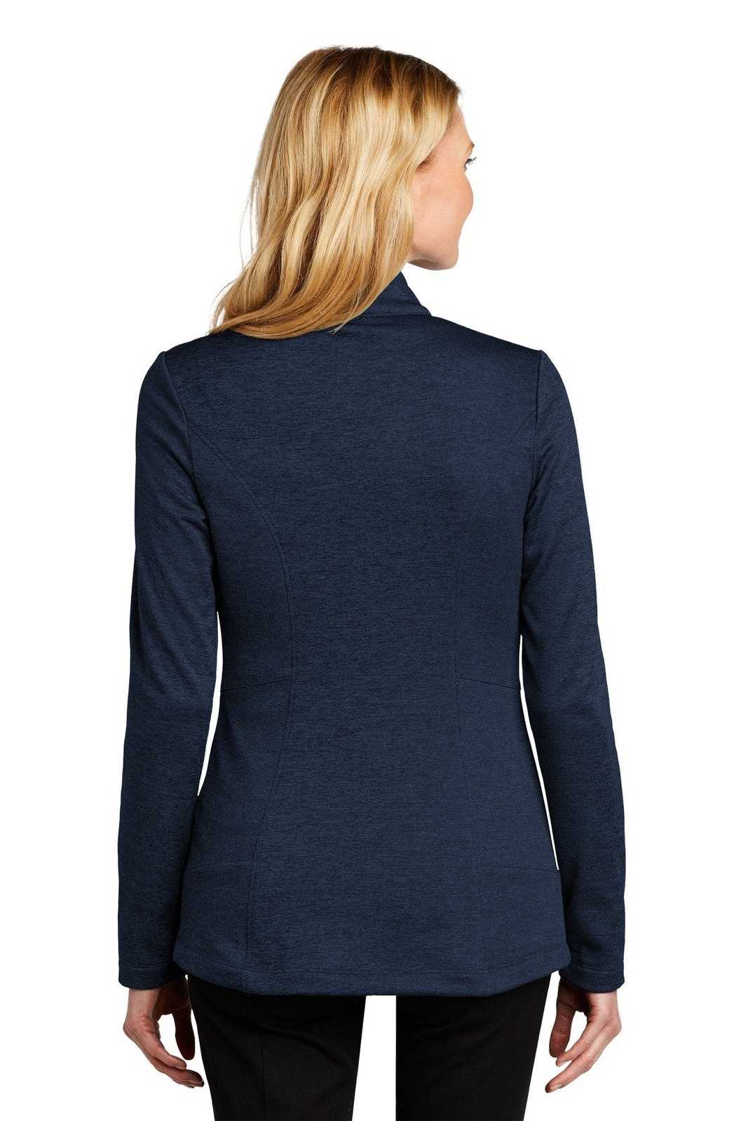 Port Authority L905 Ladies Collective Striated Fleece Jacket - River Blue Navy Heather - HIT a Double - 2