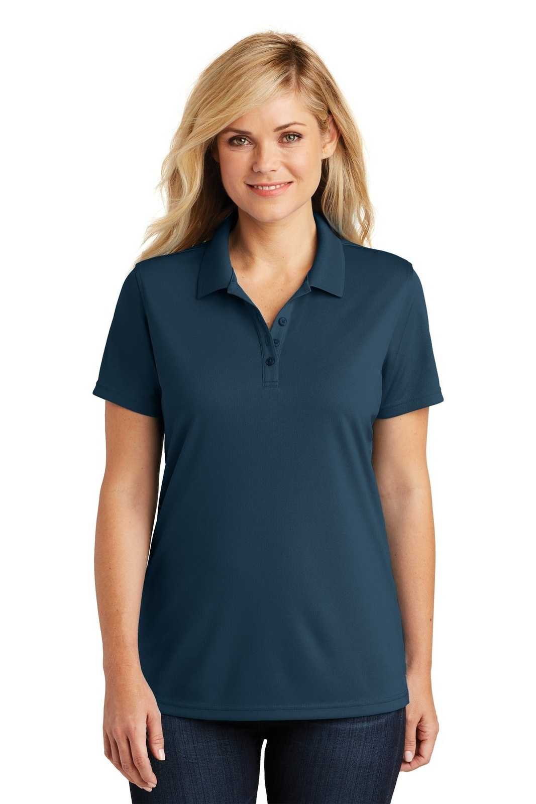 Port Authority LK110 Ladies Dry Zone UV Micro-Mesh Polo - River Blue Navy - HIT a Double - 1