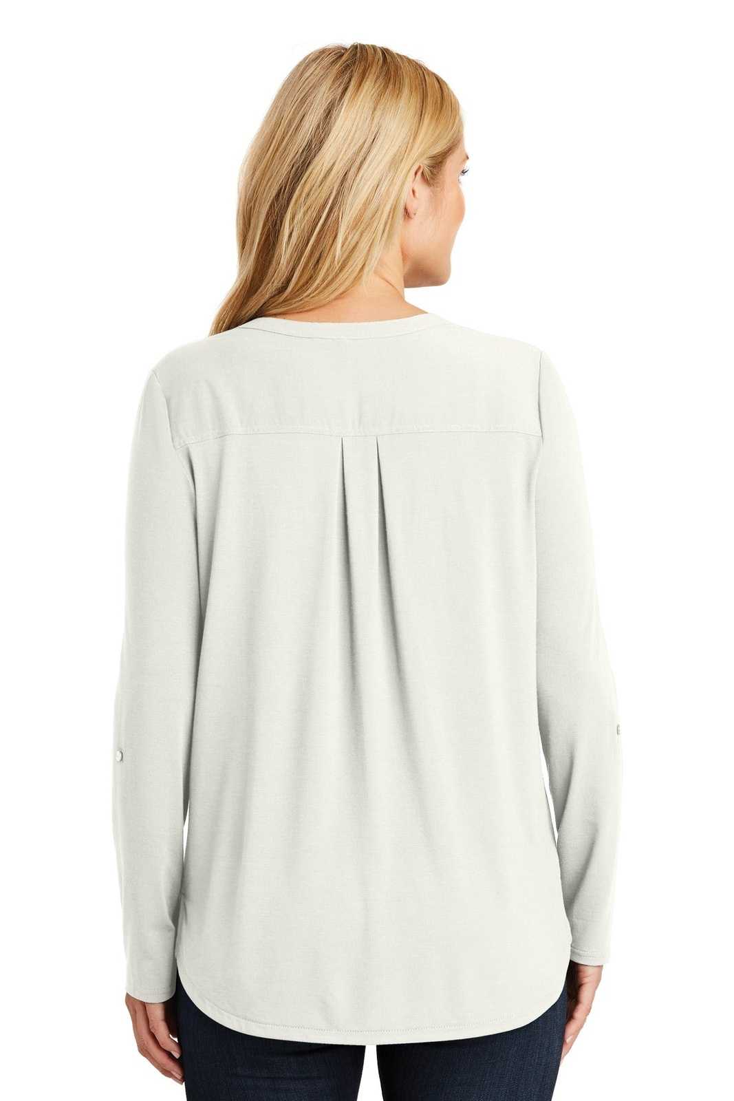 Port Authority LK5432 Ladies Concept Henley Tunic - Ivory Chiffon - HIT a Double - 1