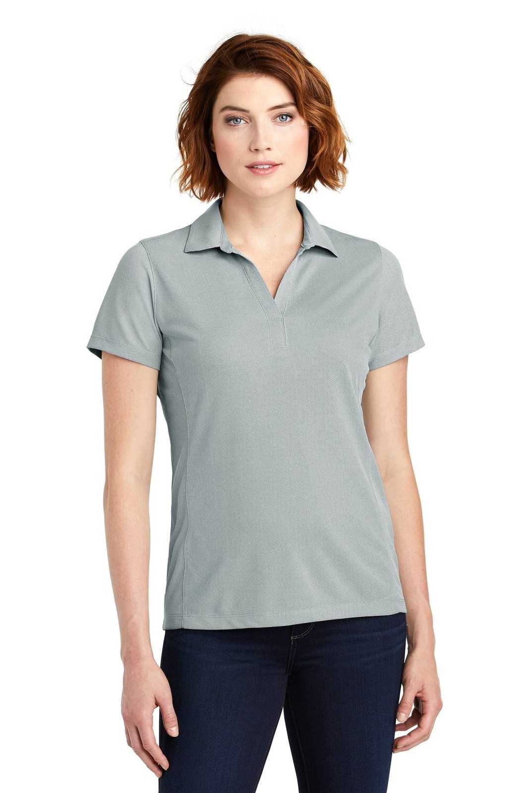 Port Authority LK582 Ladies Poly Oxford Pique Polo - Gusty Gray - HIT a Double - 1