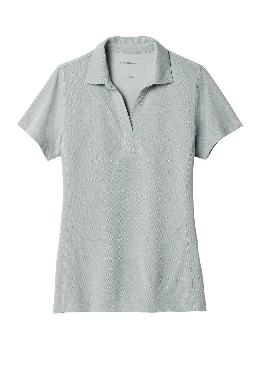 Port Authority LK582 Ladies Poly Oxford Pique Polo - Gusty Gray - HIT a Double - 5