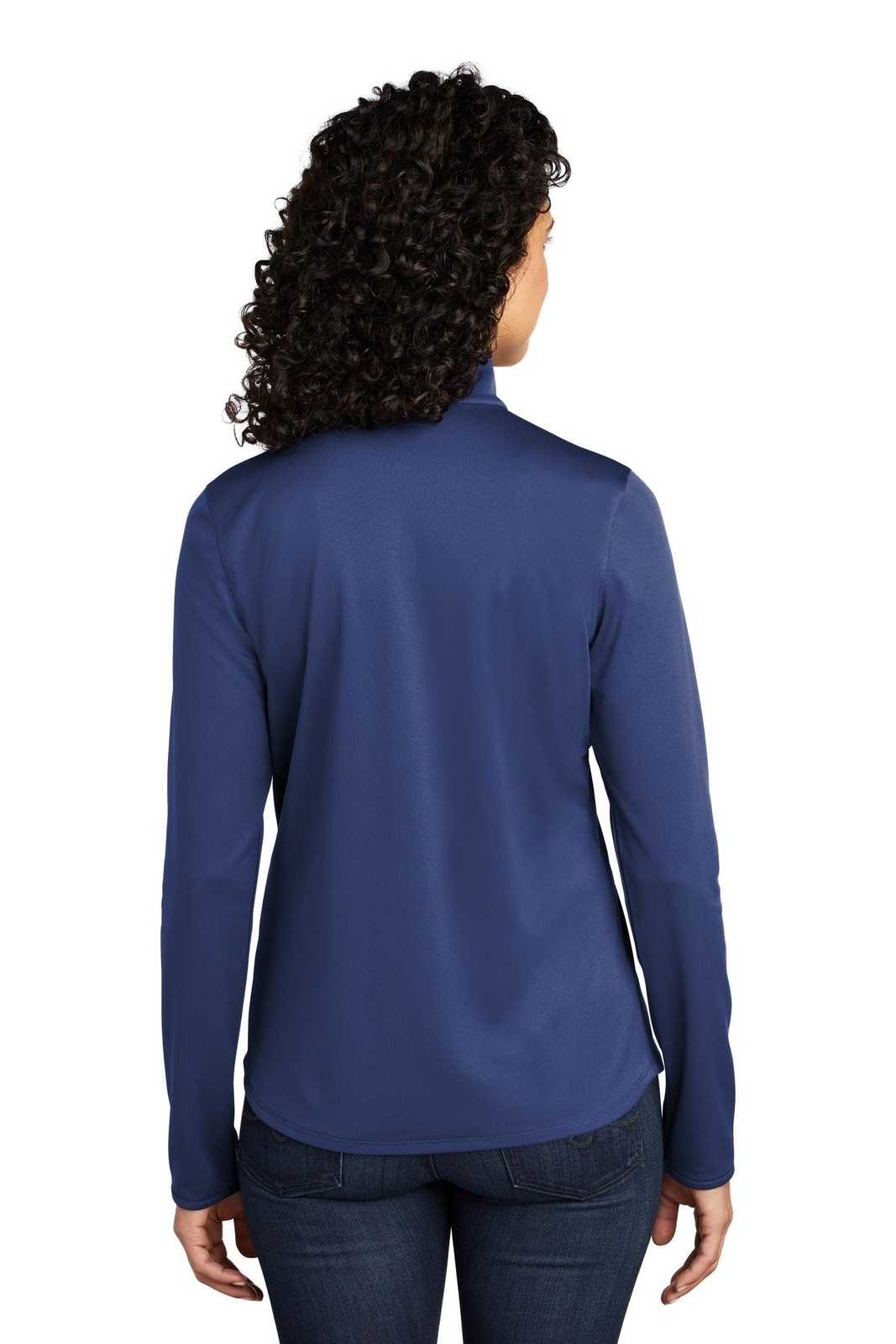 Port Authority LK584 Ladies Silk Touch Performance 1/4-Zip LK584Royal Steel Gray - HIT a Double - 2