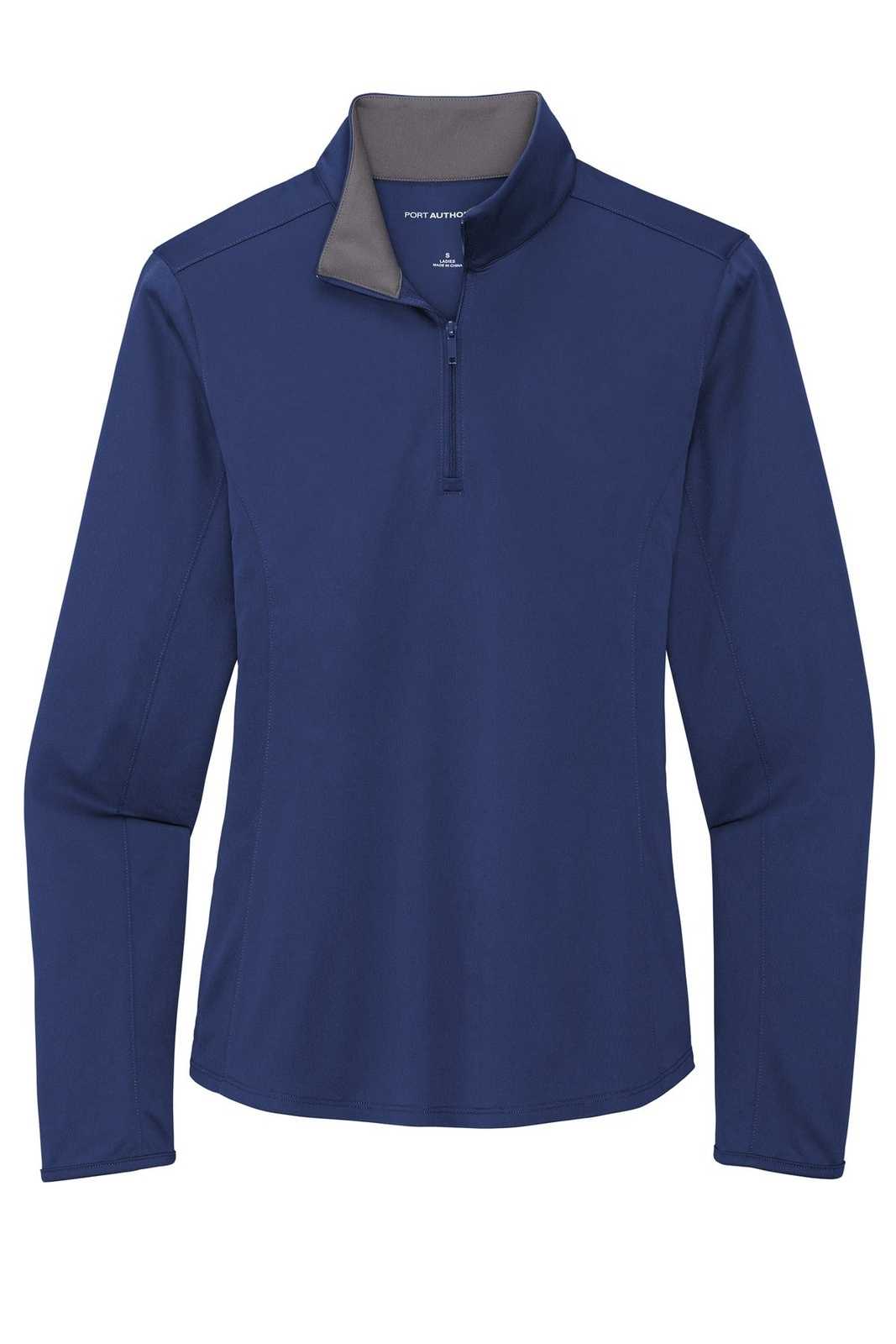 Port Authority LK584 Ladies Silk Touch Performance 1/4-Zip LK584Royal Steel Gray - HIT a Double - 5