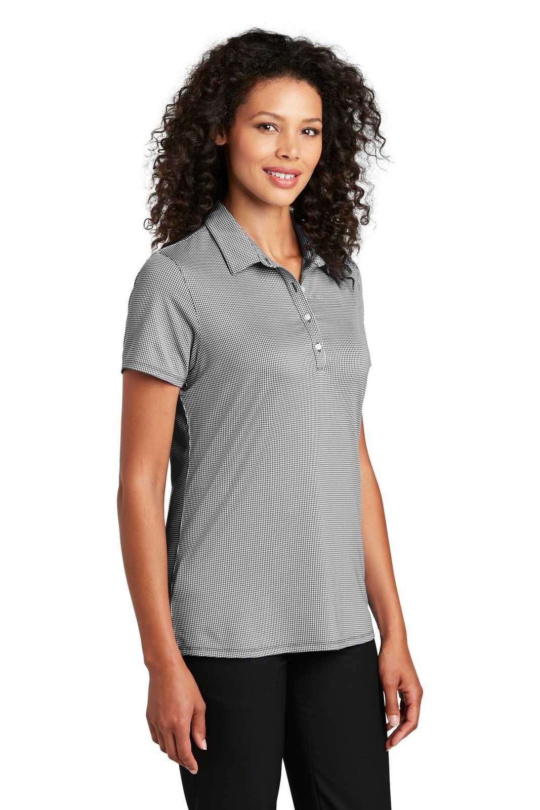 Port Authority LK646 Ladies Gingham Polo - Black White - HIT a Double - 4