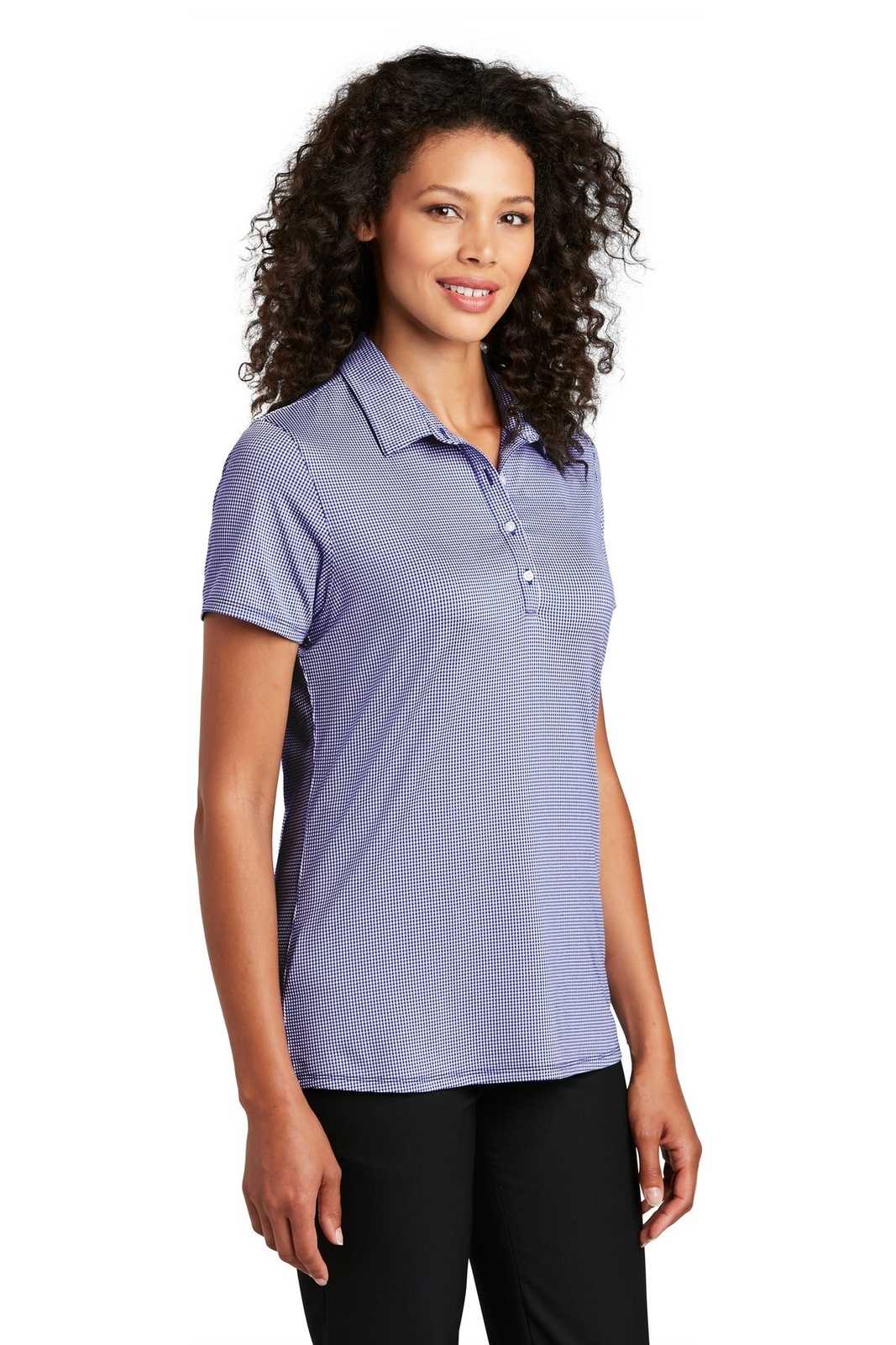 Port Authority LK646 Ladies Gingham Polo - True Navy White - HIT a Double - 4