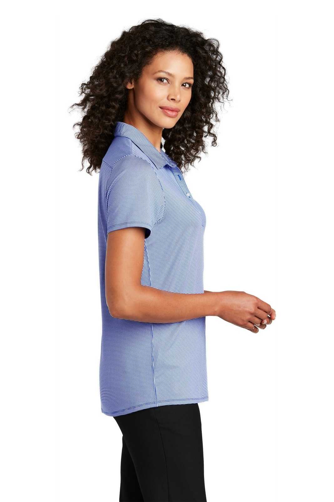 Port Authority LK646 Ladies Gingham Polo - True Royal White - HIT a Double - 3