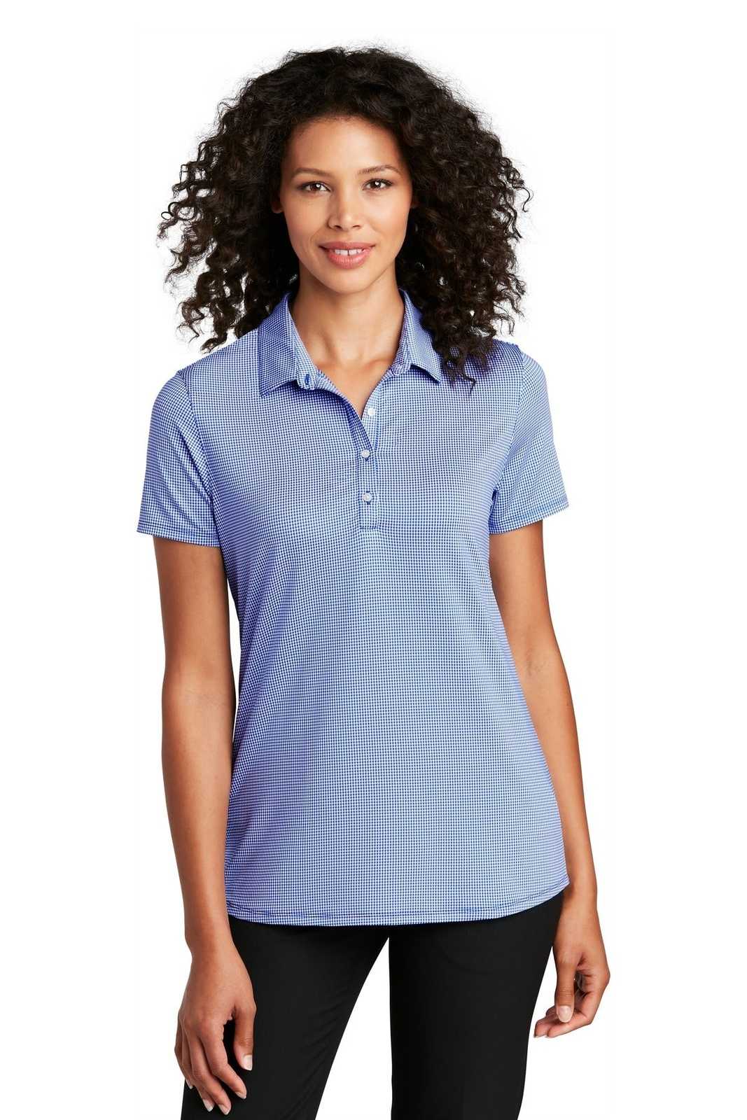 Port Authority LK646 Ladies Gingham Polo - True Royal White - HIT a Double - 1