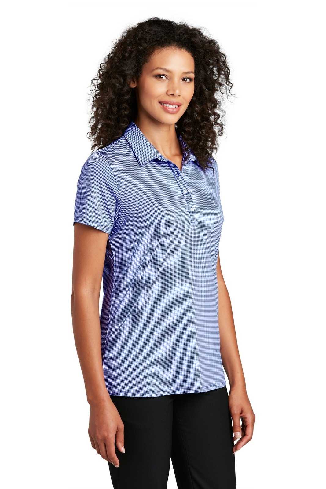 Port Authority LK646 Ladies Gingham Polo - True Royal White - HIT a Double - 4