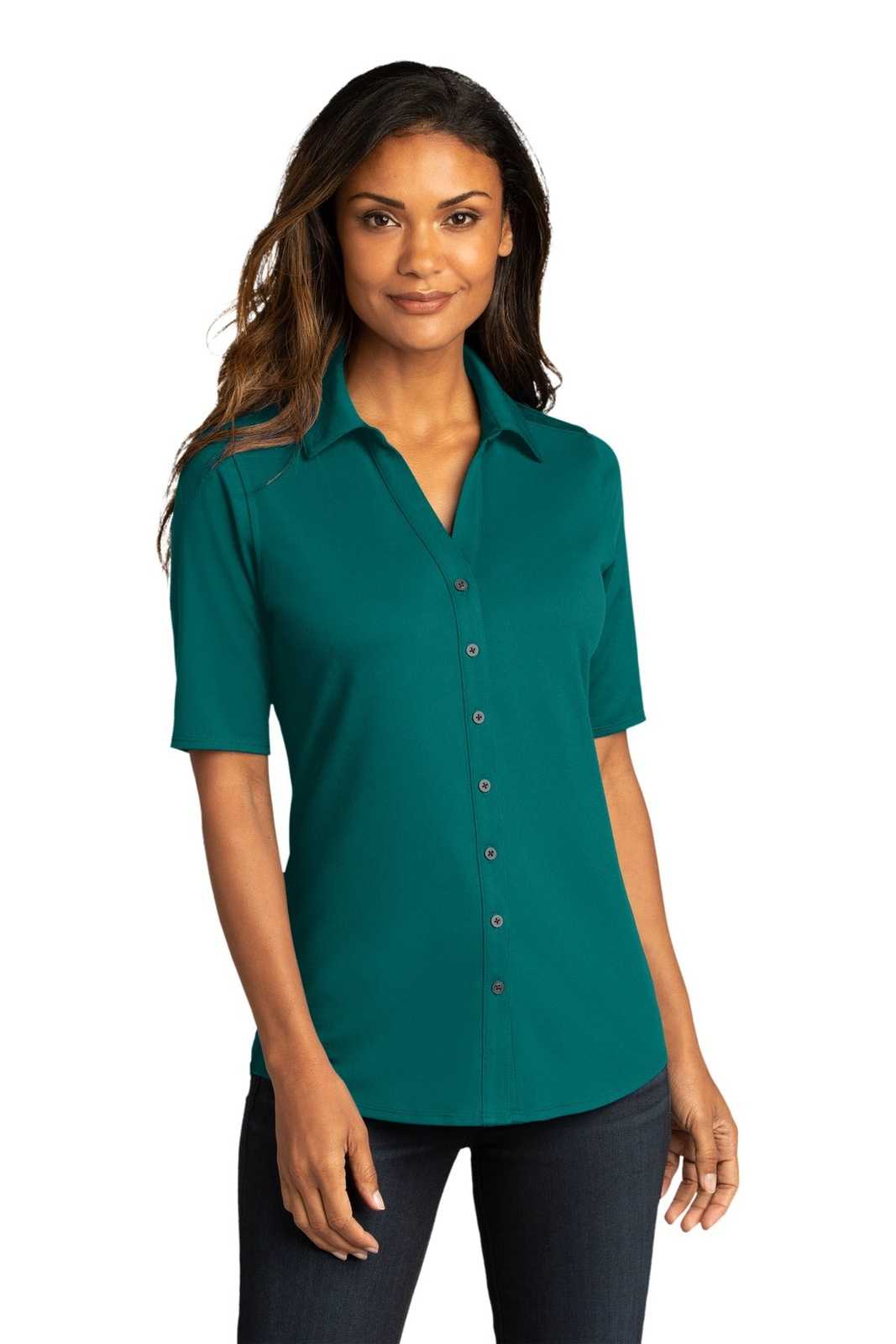 Port Authority LK682 Ladies City Stretch Top - Dark Teal - HIT a Double - 1