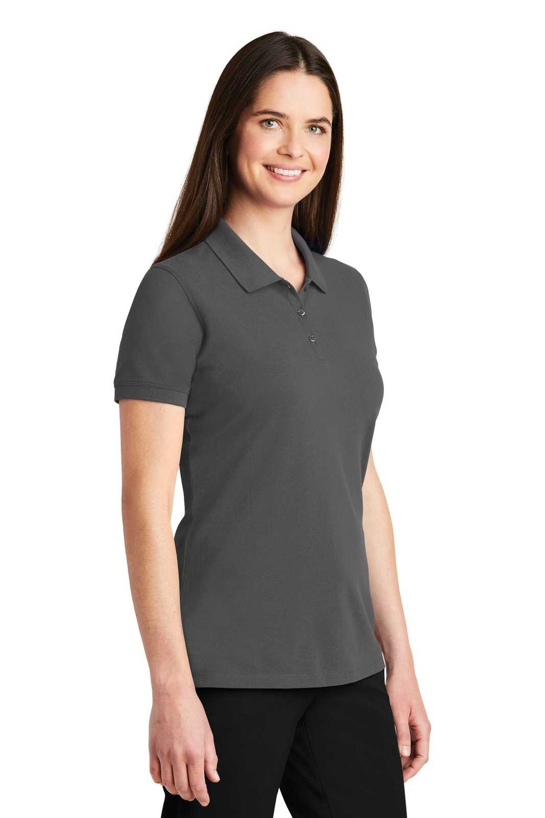 Port Authority LK8000 Ladies EZCotton Polo - Sterling Gray - HIT a Double - 4
