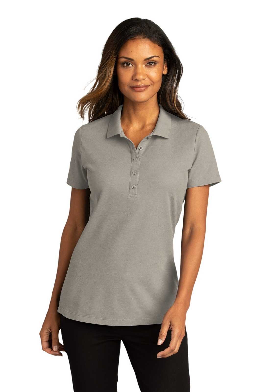 Port Authority LK810 Ladies SuperPro React Polo - Gusty Gray - HIT a Double - 1