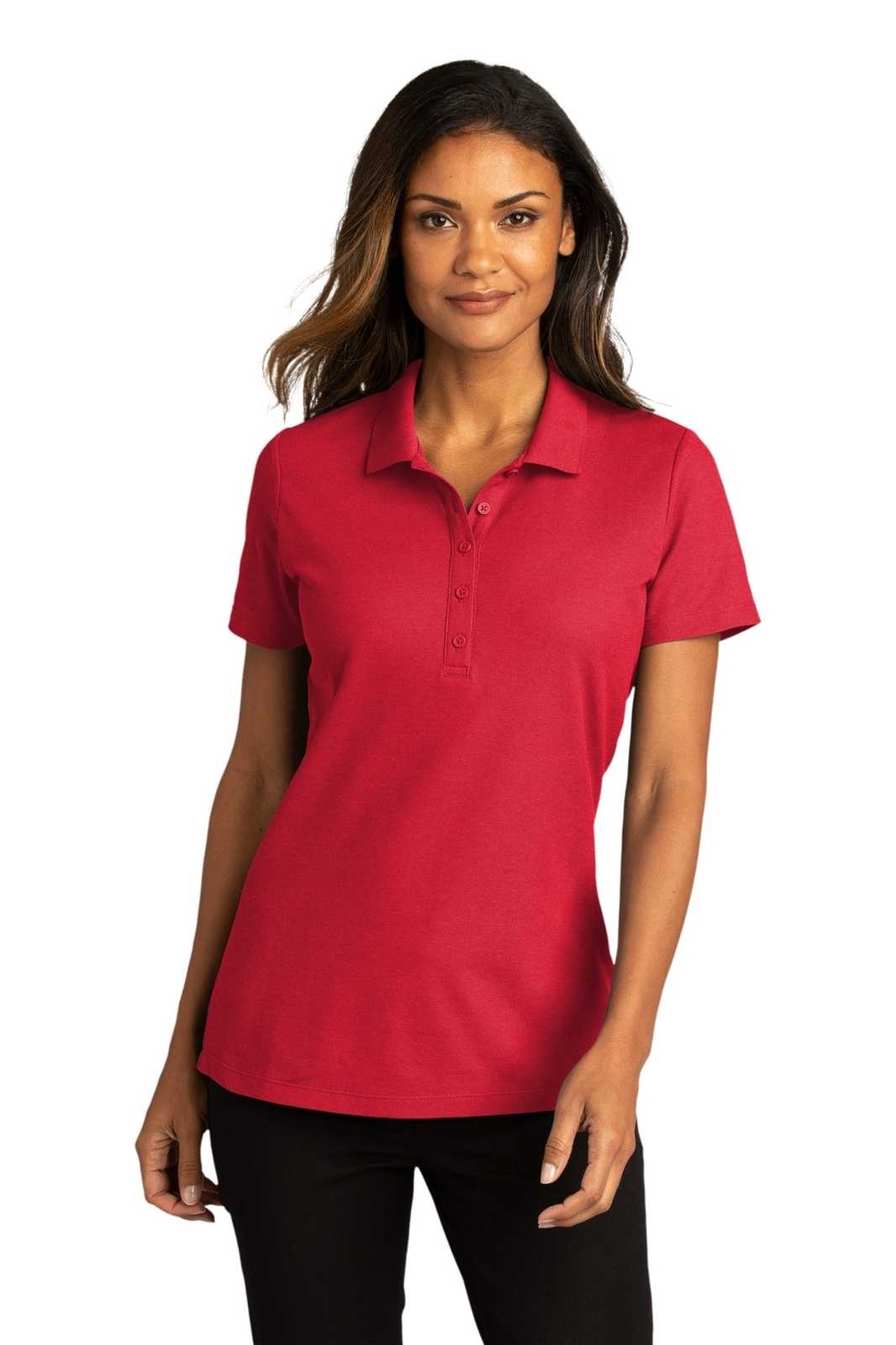 Port Authority LK810 Ladies SuperPro React Polo - Rich Red - HIT a Double - 1