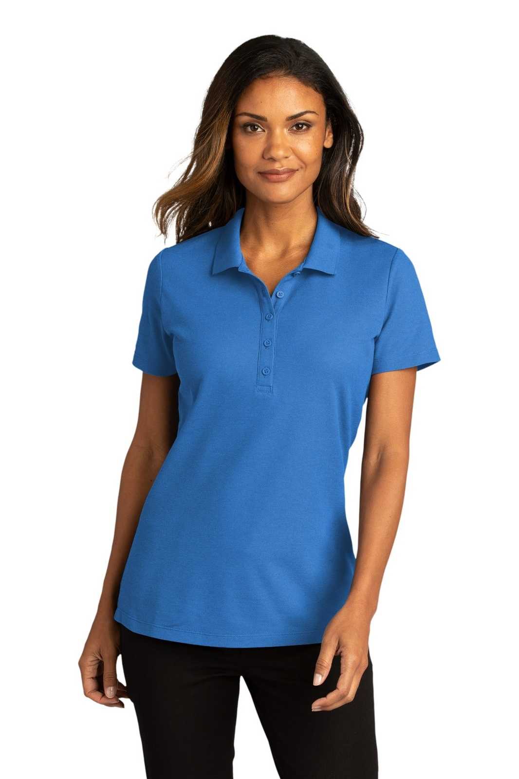 Port Authority LK810 Ladies SuperPro React Polo - Strong Blue - HIT a Double - 1