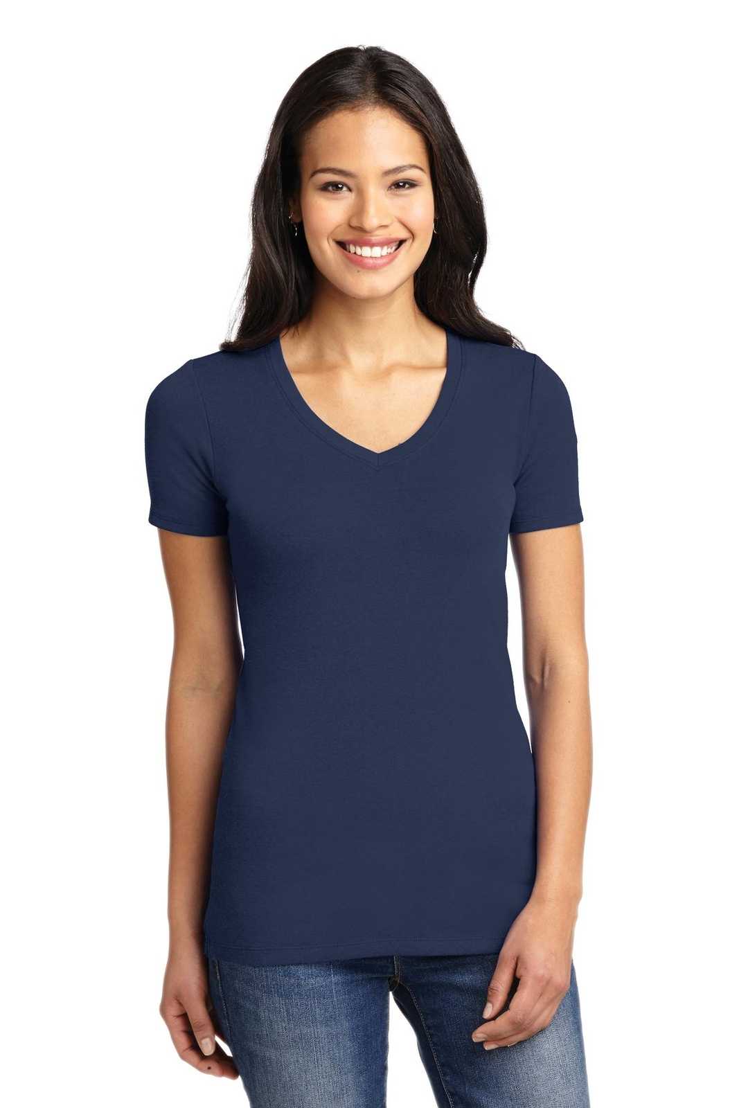 Port Authority LM1005 Ladies Concept Stretch V-Neck Tee - Dress Blue Navy - HIT a Double - 1