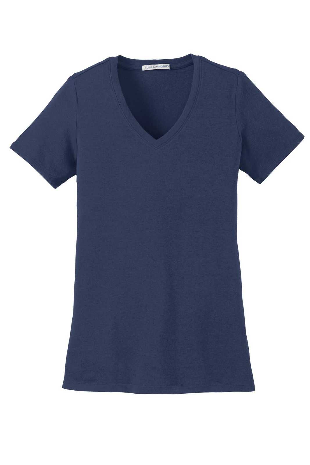 Port Authority LM1005 Ladies Concept Stretch V-Neck Tee - Dress Blue Navy - HIT a Double - 5