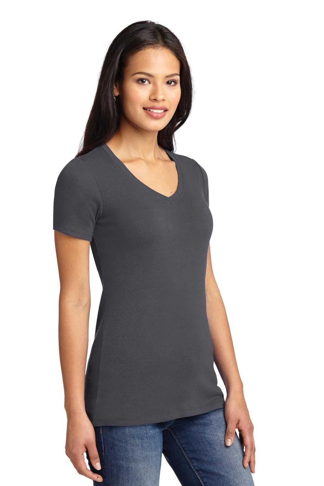 Port Authority LM1005 Ladies Concept Stretch V-Neck Tee - Gray Smoke - HIT a Double - 4
