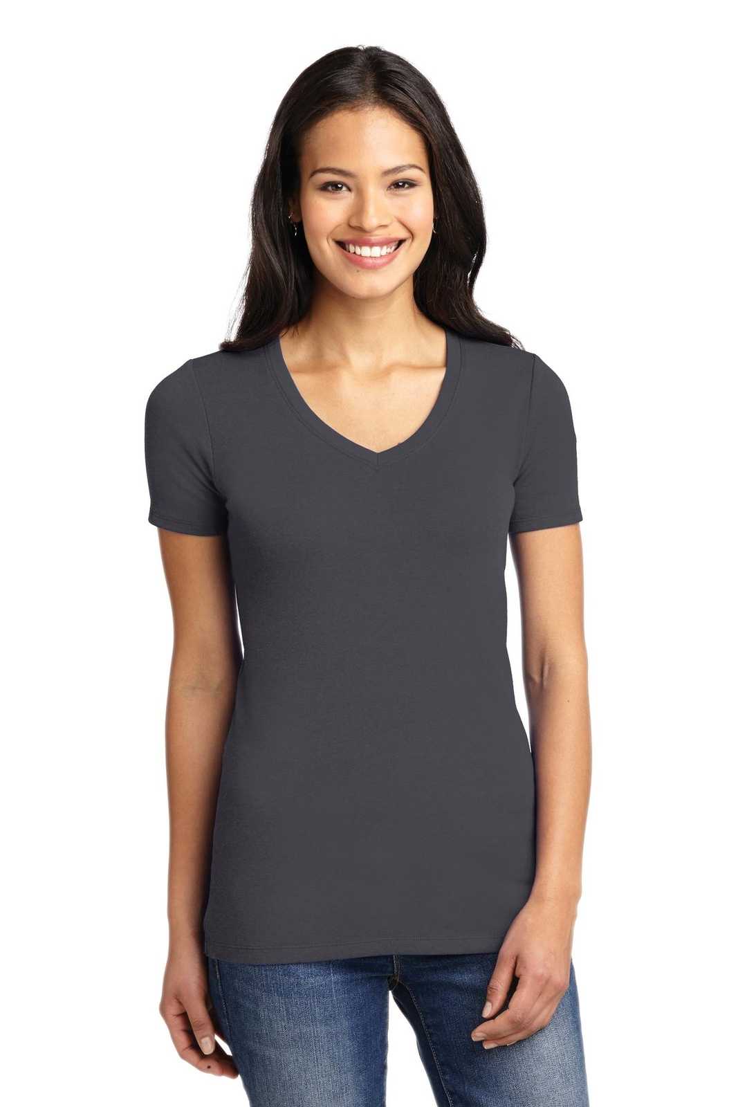 Port Authority LM1005 Ladies Concept Stretch V-Neck Tee - Gray Smoke - HIT a Double - 1