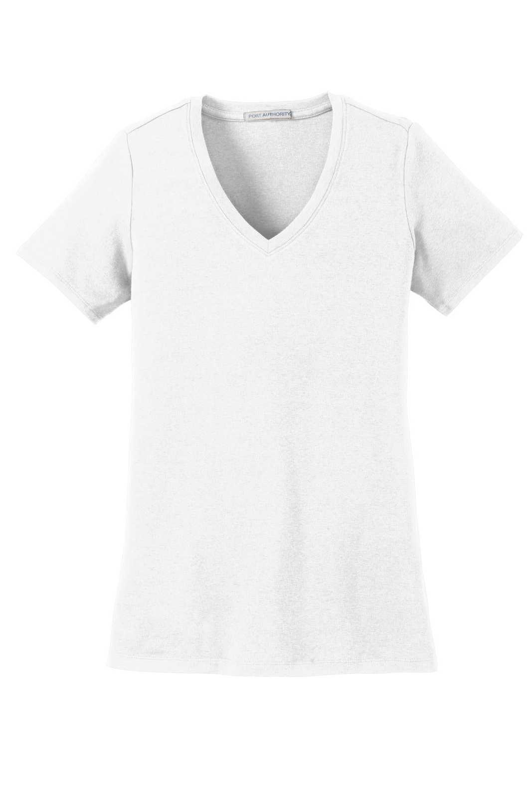 Port Authority LM1005 Ladies Concept Stretch V-Neck Tee - White - HIT a Double - 5