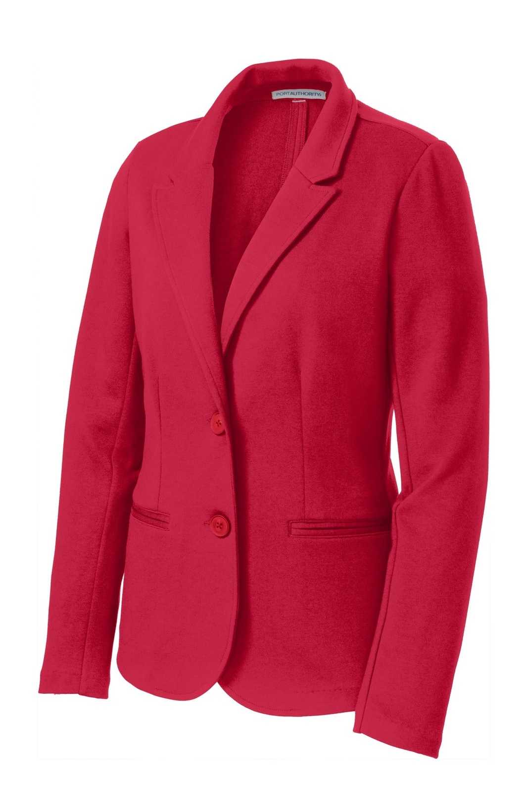 Port Authority LM2000 Ladies Knit Blazer - Rich Red - HIT a Double - 5