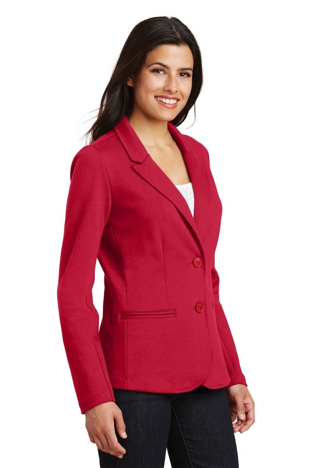 Port Authority LM2000 Ladies Knit Blazer - Rich Red - HIT a Double - 4