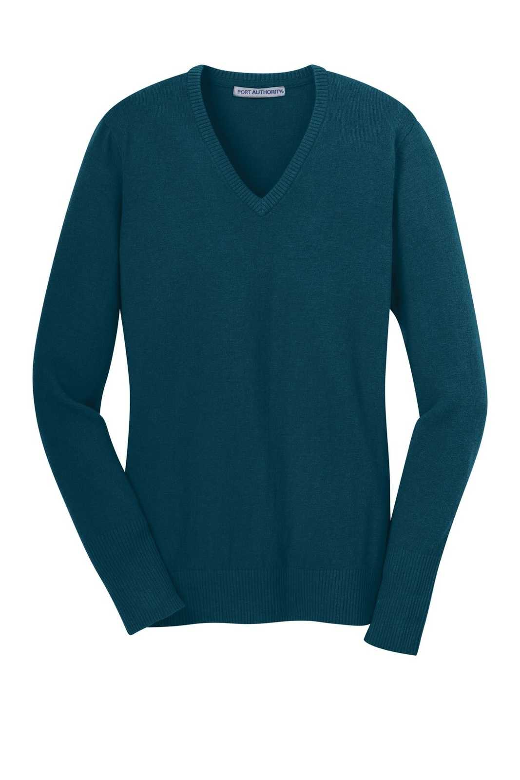 Port Authority LSW285 Ladies V-Neck Sweater - Moroccan Blue - HIT a Double - 5