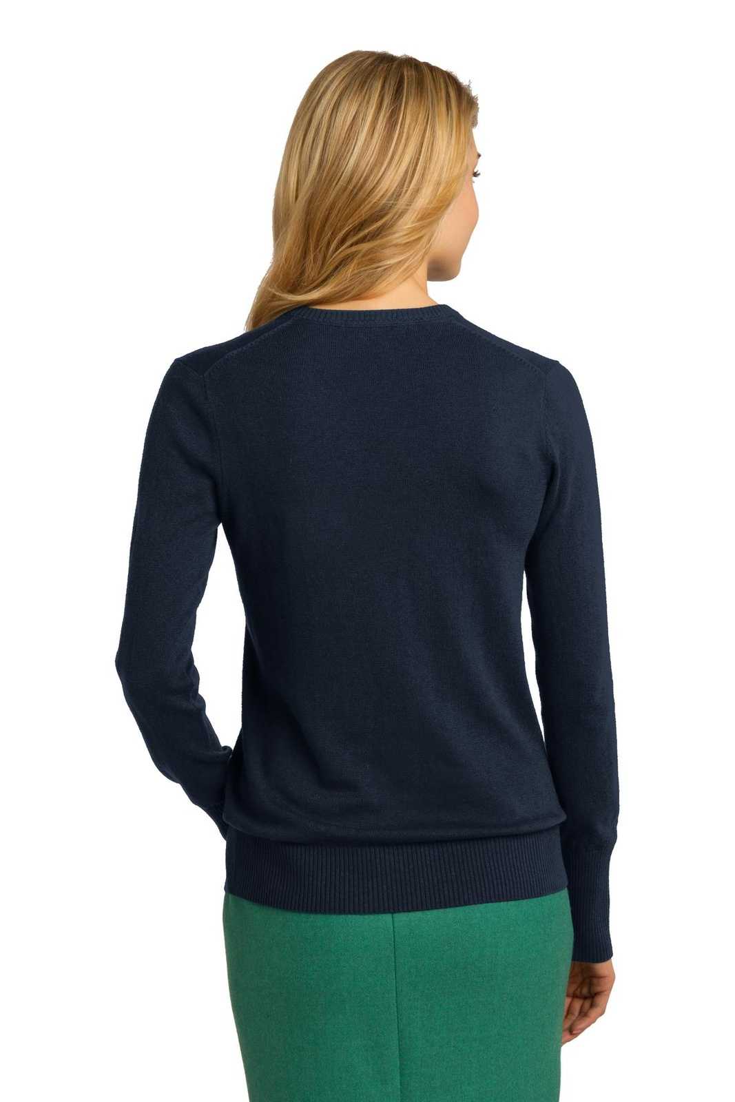 Port Authority LSW285 Ladies V-Neck Sweater - Navy - HIT a Double - 2
