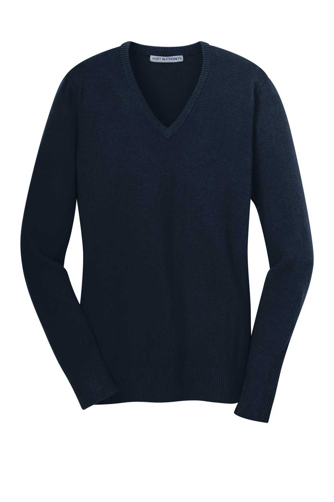 Port Authority LSW285 Ladies V-Neck Sweater - Navy - HIT a Double - 5
