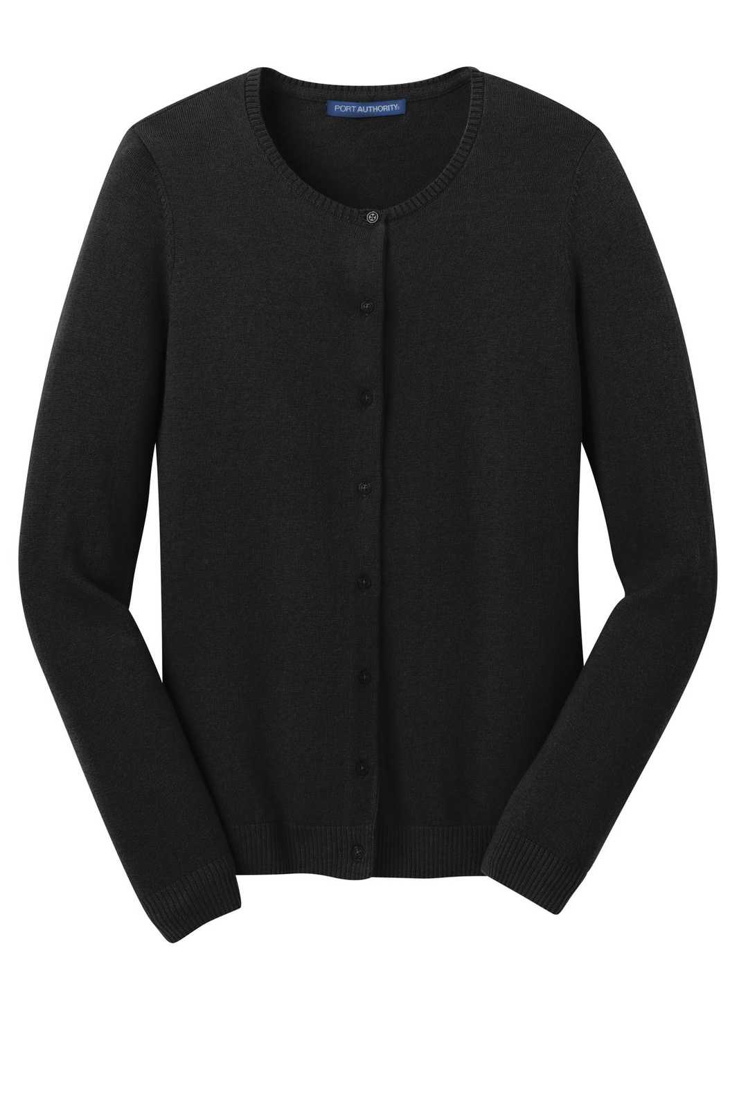 Port Authority LSW287 Ladies Cardigan Sweater - Black - HIT a Double - 5