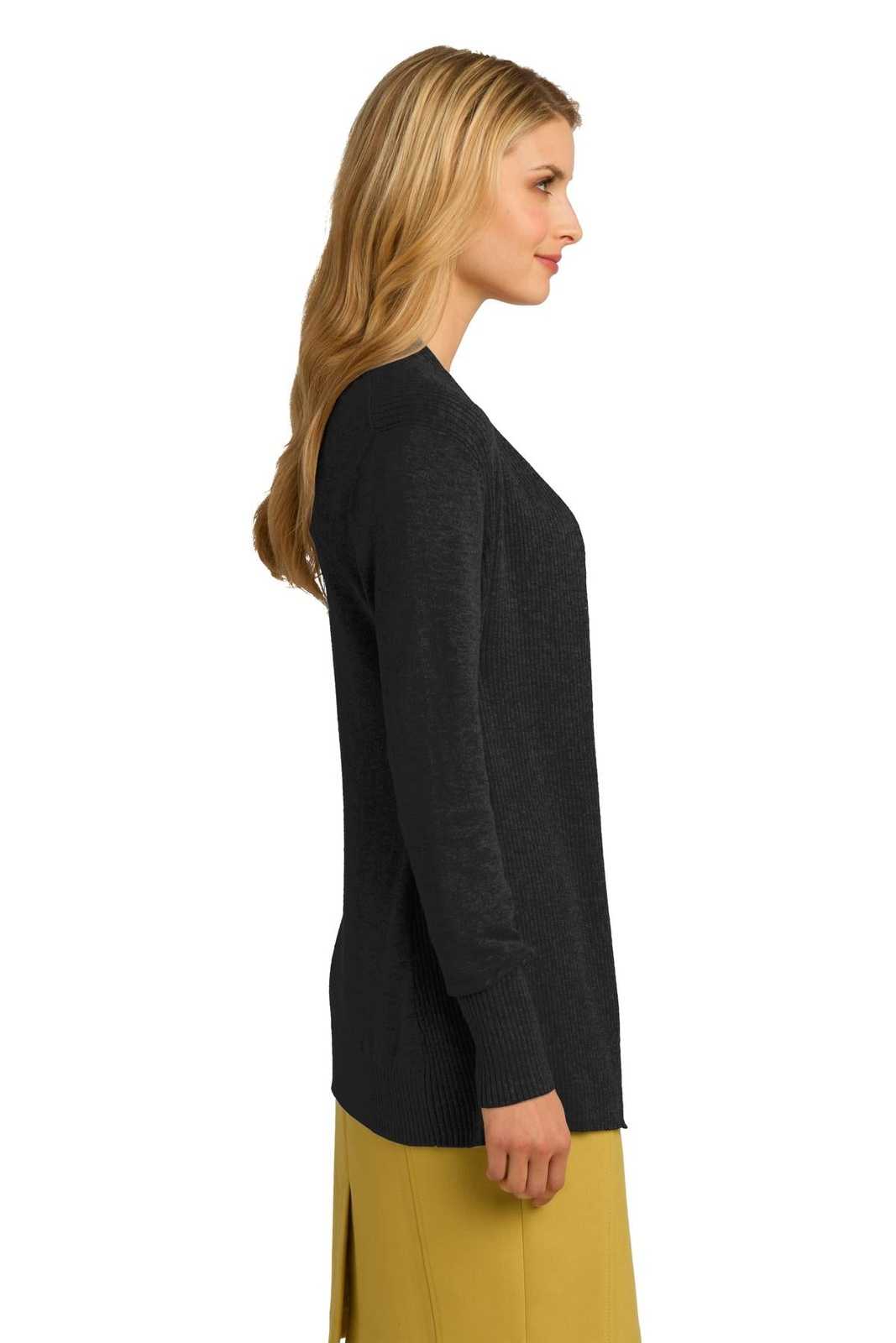Port Authority LSW289 Ladies Open Front Cardigan Sweater - Black - HIT a Double - 3