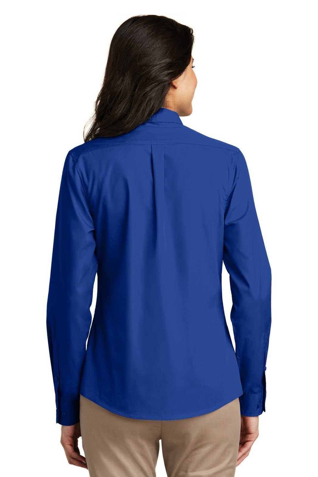 Port Authority LW100 Ladies Long Sleeve Carefree Poplin Shirt - True Royal - HIT a Double - 1