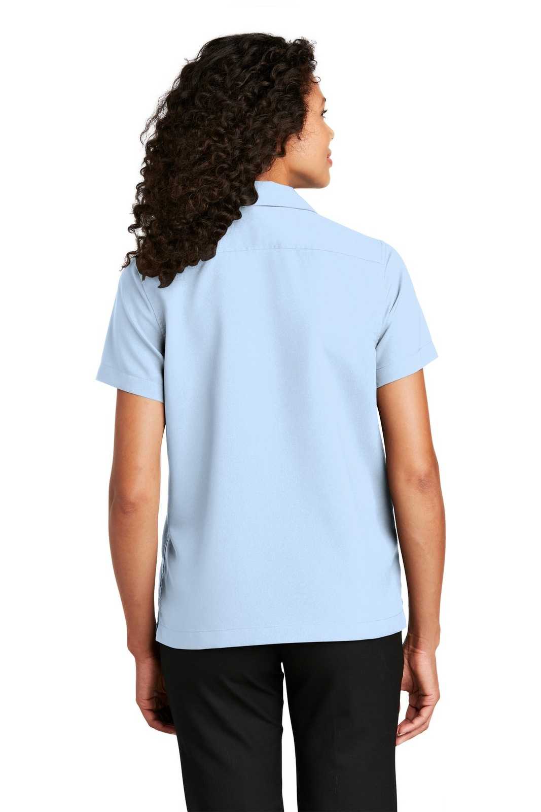Port Authority LW400 Ladies Short Sleeve Performance Staff Shirt - Cloud Blue - HIT a Double - 2