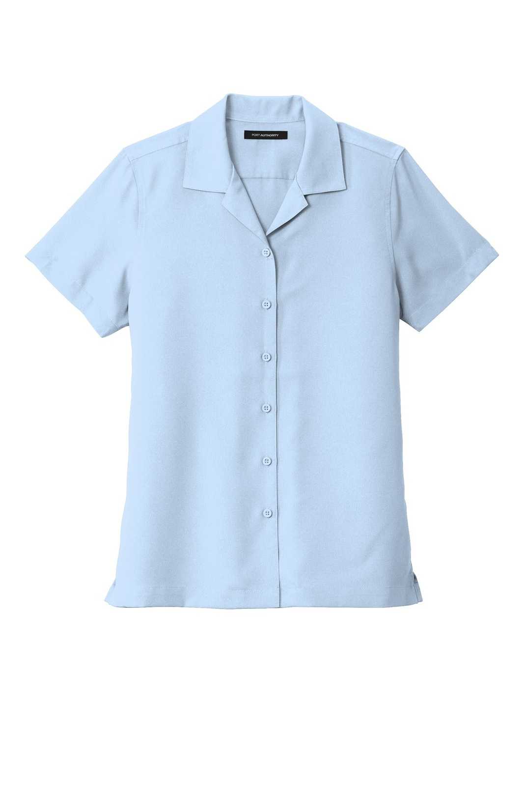 Port Authority LW400 Ladies Short Sleeve Performance Staff Shirt - Cloud Blue - HIT a Double - 5