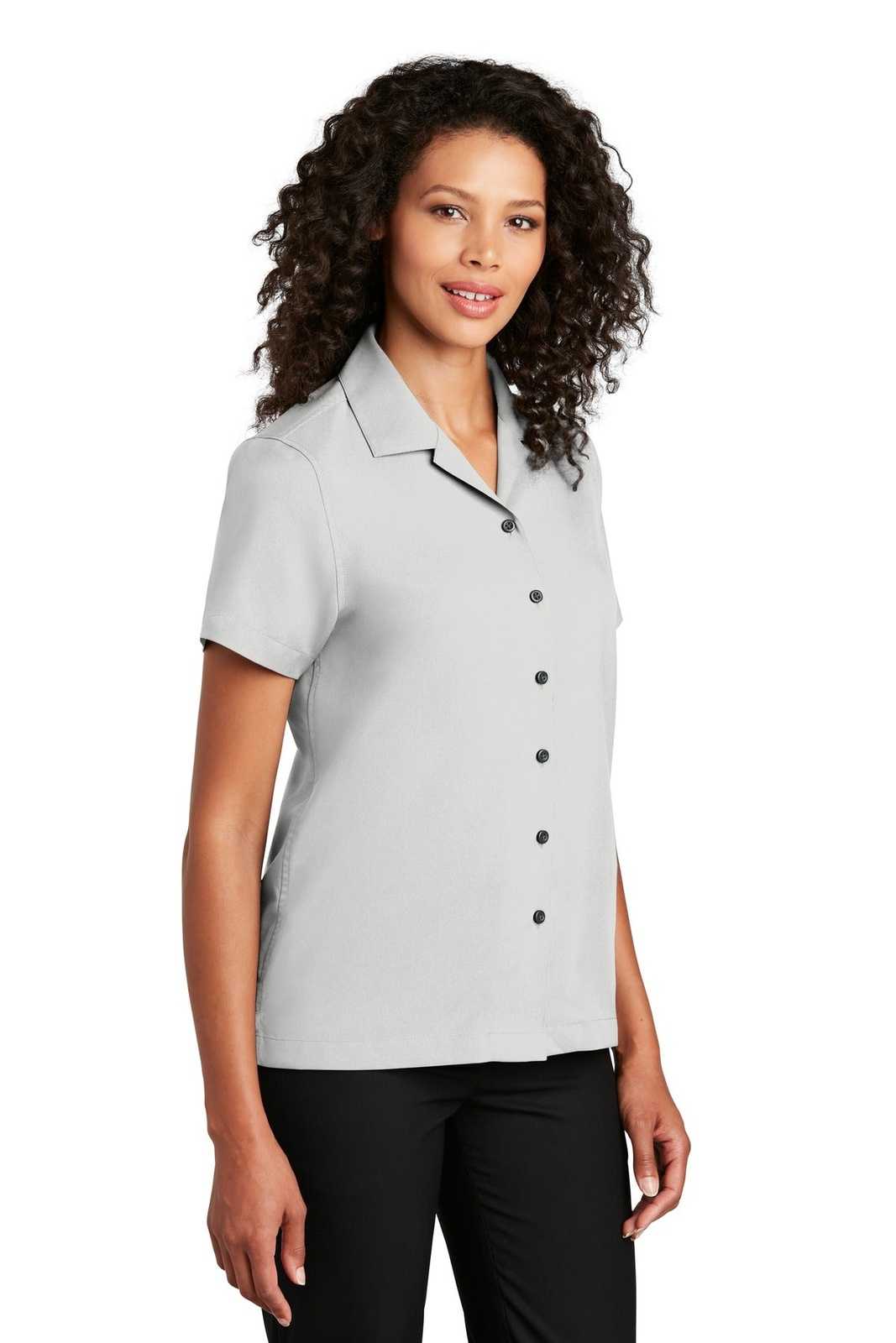 Port Authority LW400 Ladies Short Sleeve Performance Staff Shirt - Silver - HIT a Double - 4