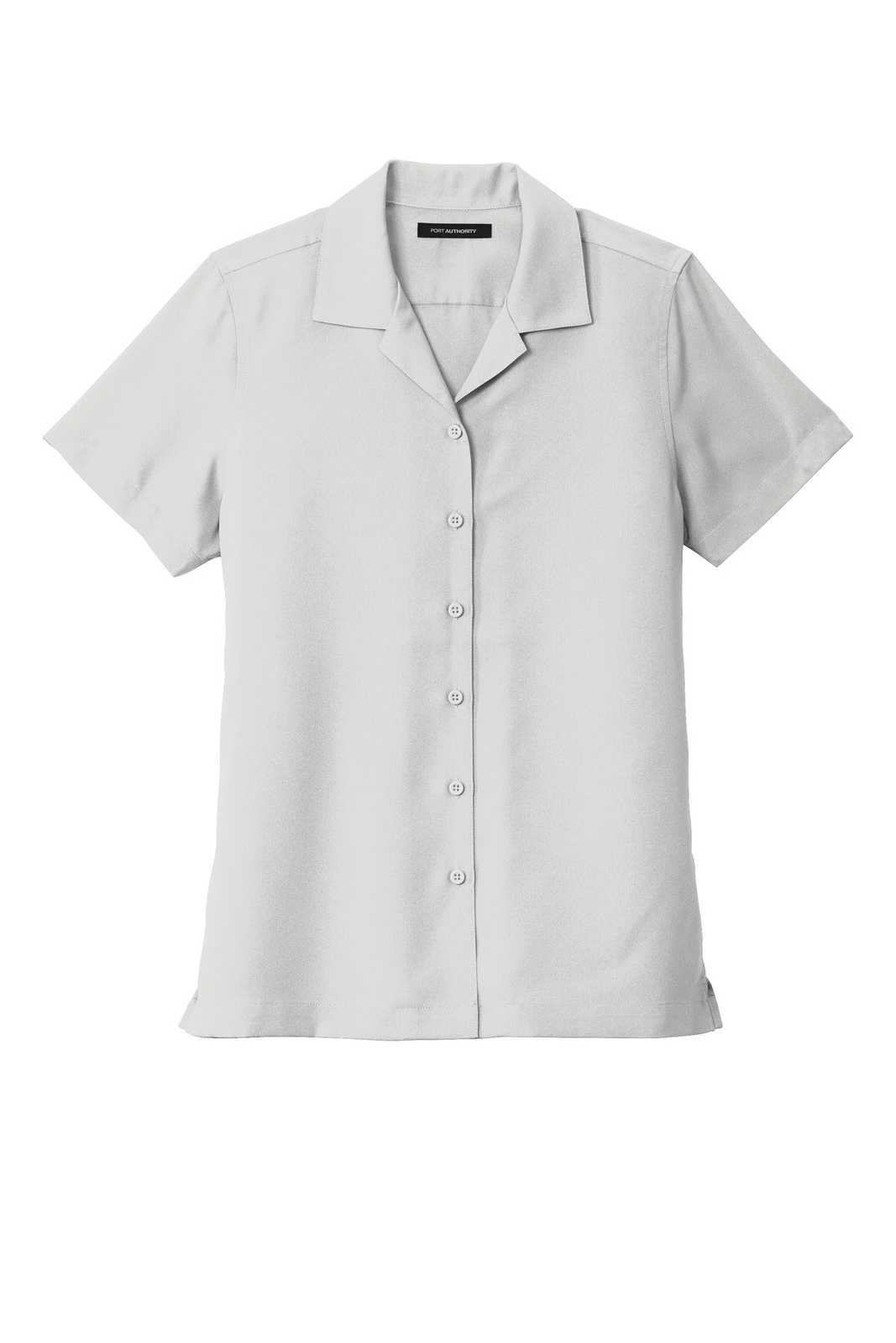 Port Authority LW400 Ladies Short Sleeve Performance Staff Shirt - Silver - HIT a Double - 5