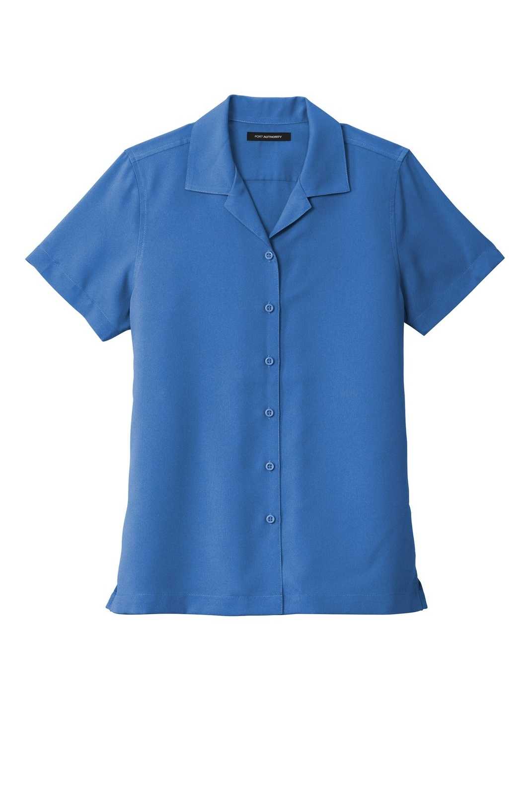 Port Authority LW400 Ladies Short Sleeve Performance Staff Shirt - True Blue - HIT a Double - 5